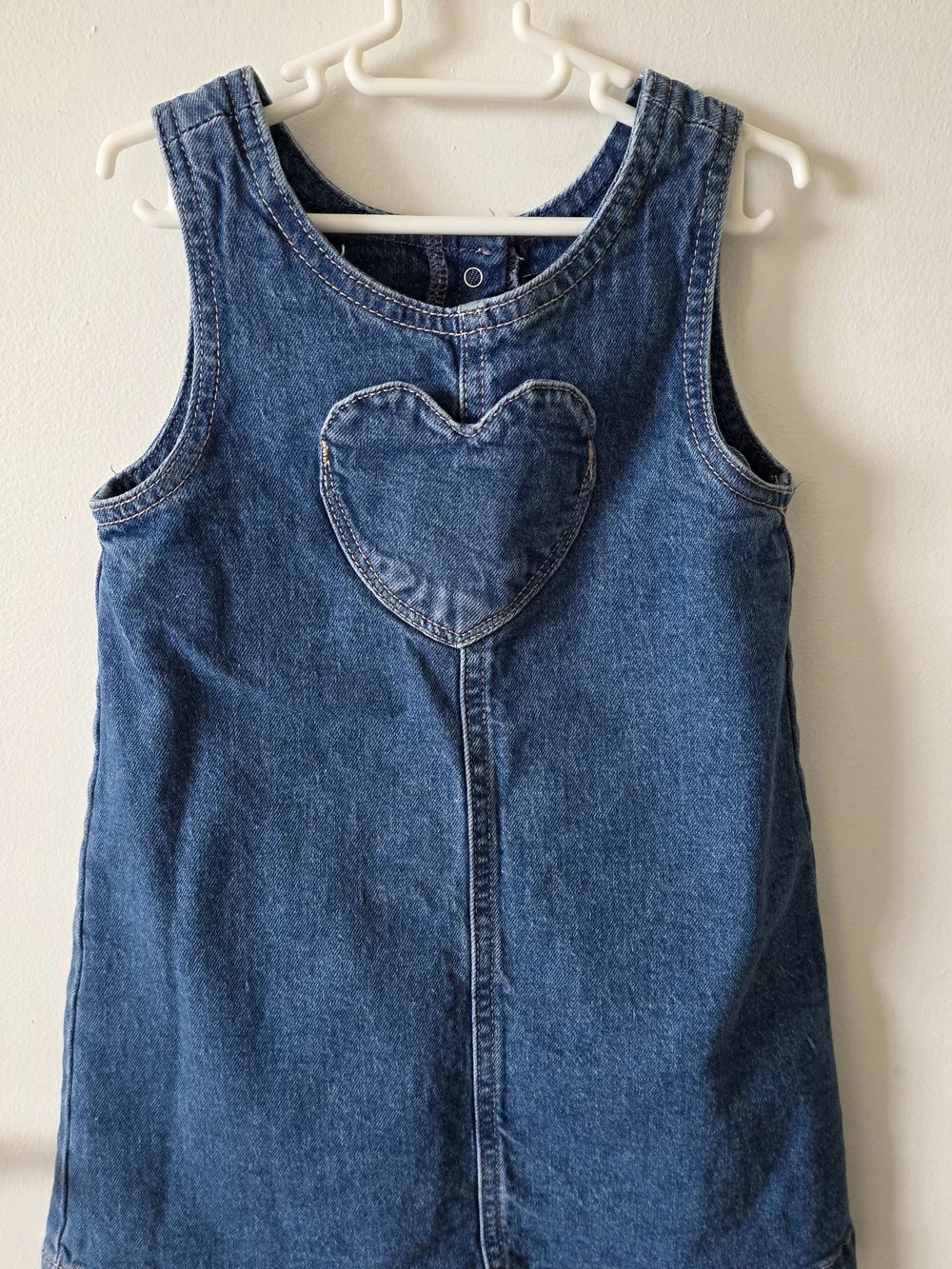 GAP Denim Tank Dress with Heart Patch - Blue